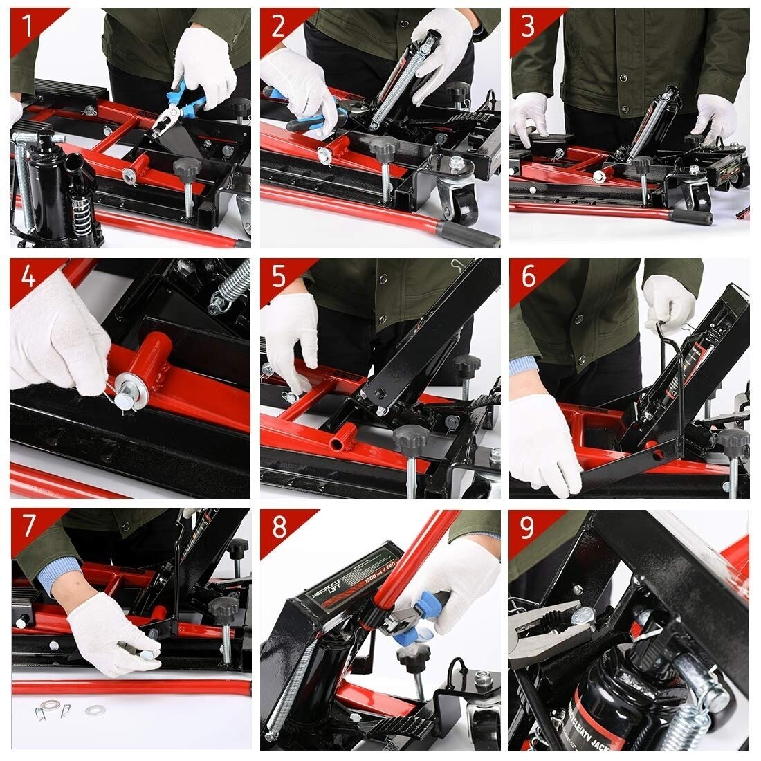 Motociklų ir kvadrociklų ATV hidraulinis keltuvas 680kg 1500Lbs Essen Tools 8