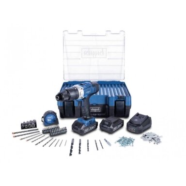 Mobilus meistro rinkinys DTB20ProS 206 priedai, 2x2,0 Ah, Scheppach Mobilus meistro rinkinys DTB20ProS 206 priedai, 2x2,0 Ah, Scheppach