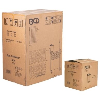Mobili alyvos keitimo stotelė | su 3 stalčių spintele | su filtro raktais | 70L BGS 8 Mobili alyvos keitimo stotelė | su 3 stalčių spintele | su filtro raktais | 70L BGS 8
