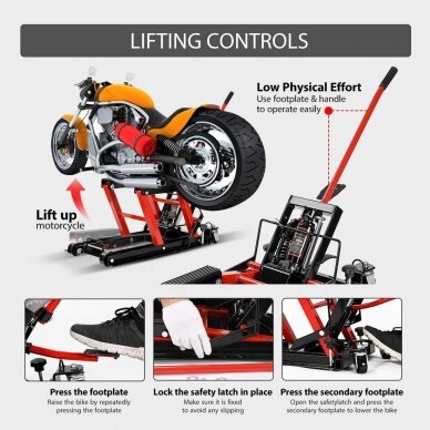 Motociklų ir kvadrociklų ATV hidraulinis keltuvas 680kg 1500Lbs Essen Tools 6