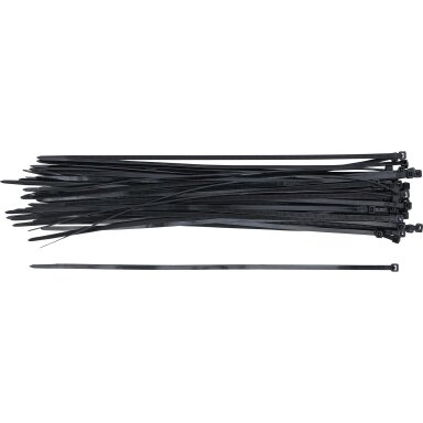 Suveržimo dirželiai 4,5 x 350 mm, 50 vnt. Juodi