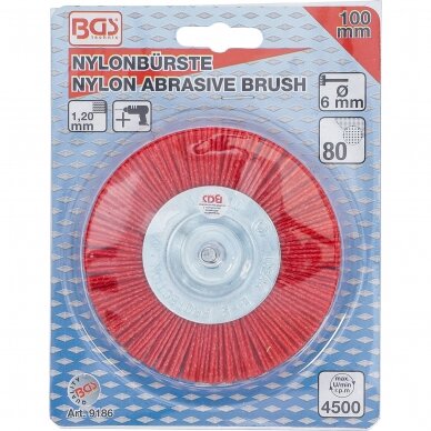 Nailoninis šepetys plokščias 100mm, 6mm antgalis BGS 5 Nailoninis šepetys plokščias 100mm, 6mm antgalis BGS 5