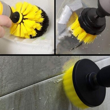 Nailoninių šepečių rinkinys su Hex 6.3mm galu 3vnt. 6