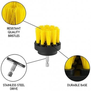 Nailoninių šepečių rinkinys su Hex 6.3mm galu 3vnt. 4 Nailoninių šepečių rinkinys su Hex 6.3mm galu 3vnt. 4