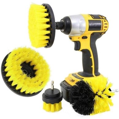 Nailoninių šepečių rinkinys su Hex 6.3mm galu 3vnt. 1