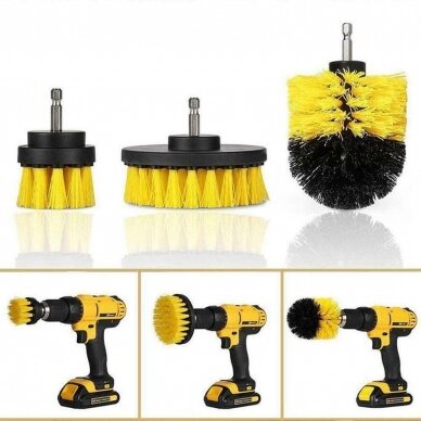 Nailoninių šepečių rinkinys su Hex 6.3mm galu 3vnt. 5 Nailoninių šepečių rinkinys su Hex 6.3mm galu 3vnt. 5