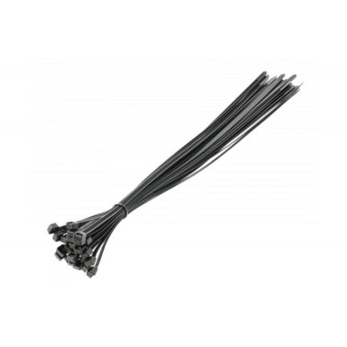 Nailono tvirtinimo dirželiai 7,6x500mm, 100 vnt. juodi Nailono tvirtinimo dirželiai 7,6x500mm, 100 vnt. juodi