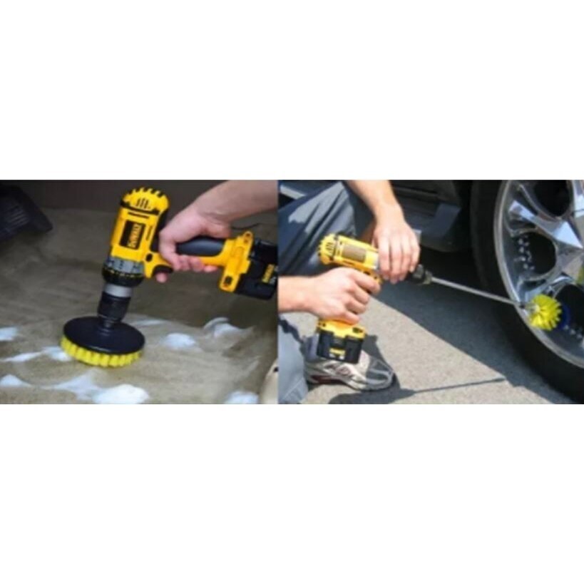 Nailoninių šepečių rinkinys su Hex 6.3mm galu 3vnt. 7