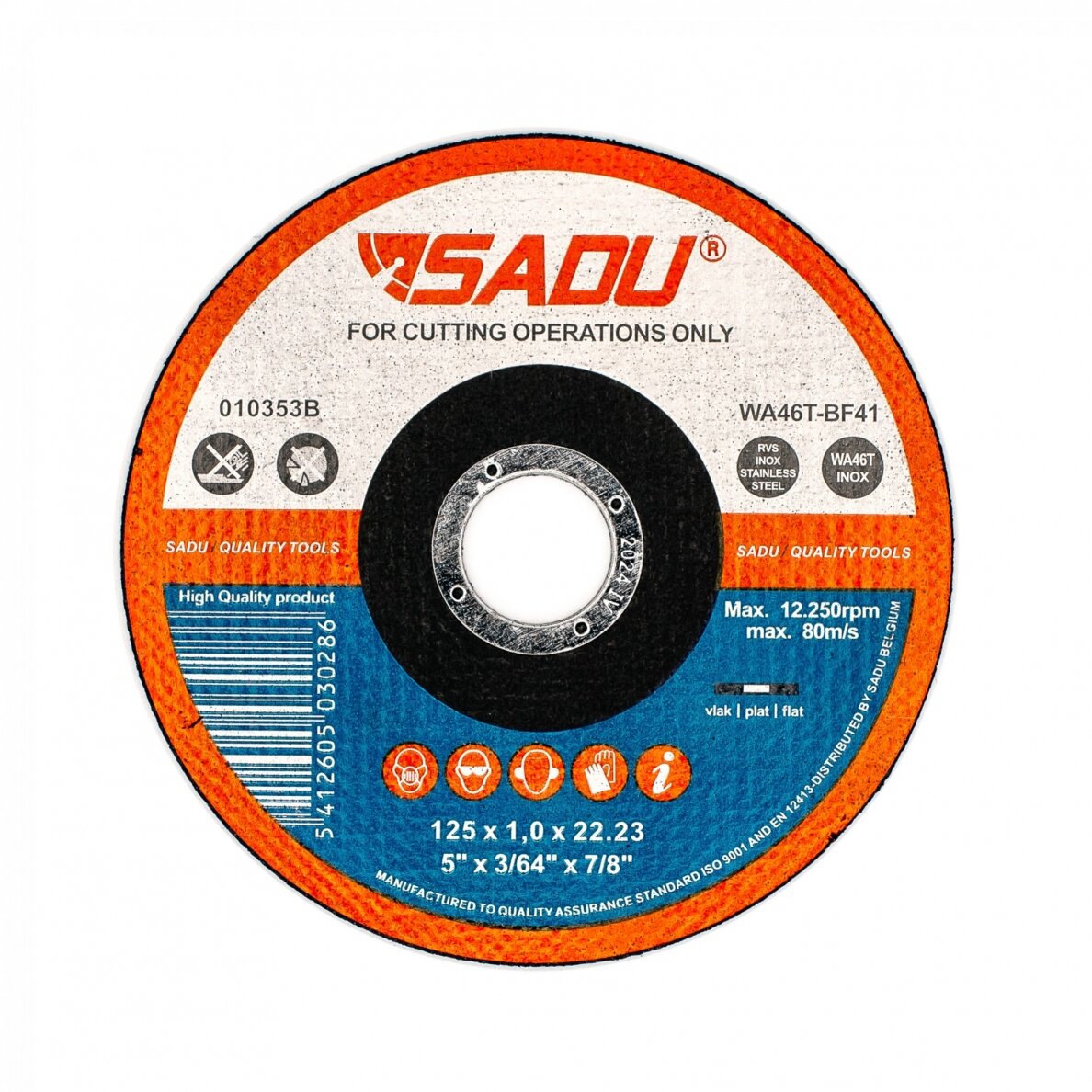 Nerūdijančio plieno pjovimo diskas SADU 125x1,0mm Nerūdijančio plieno pjovimo diskas SADU 125x1,0mm