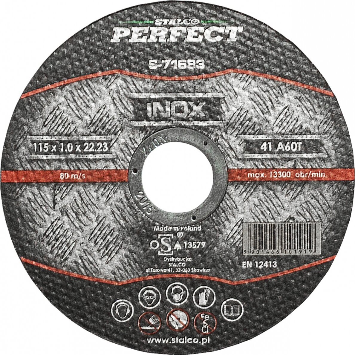 Pjovimo diskas nerūdijančiam plienui Inox STALCO PERFECT 125x1,0mm Pjovimo diskas nerūdijančiam plienui Inox STALCO PERFECT 125x1,0mm