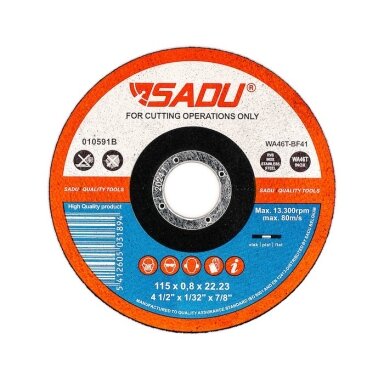 Nerūdijančio plieno pjovimo diskas SADU 125x1,0mm komplektas 10 vnt.