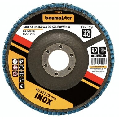 Nerūdijančio plieno šlifavimo diskas 125mm G80 Nerūdijančio plieno šlifavimo diskas 125mm G80