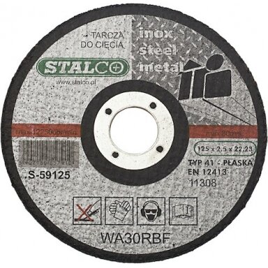 Nerūdijančio plieno pjovimo diskas STALCO 125x1,0mm