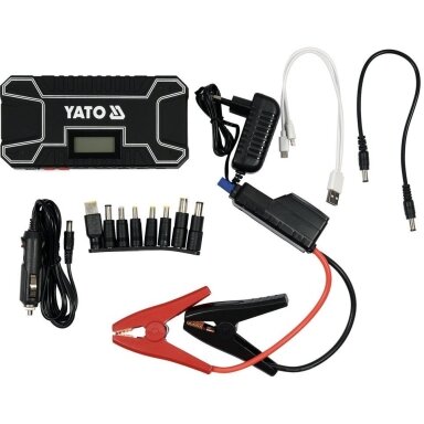 eNešiojamas paleidėjas ir powerbank 12000mAh su LCD Automobilio užvedimo įrenginys YATO YT-83082
