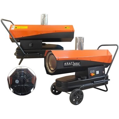 Netiesioginio degimo dyzelinis šildytuvas 40kW (su kaminu) Kraftdele KD5962