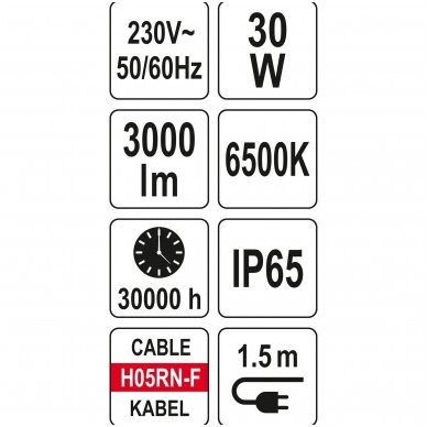 Nešiojama darbo LED lempa 30W 3000LM YATO 5