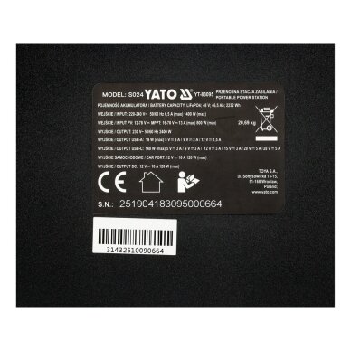 Nešiojama maitinimo stotis | 2400W | 2232WH YATO 4 Nešiojama maitinimo stotis | 2400W | 2232WH YATO 4