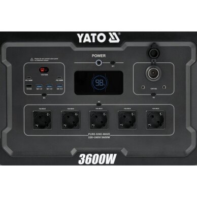Nešiojama maitinimo stotis | 3600W | 3072WH YATO 5 Nešiojama maitinimo stotis | 3600W | 3072WH YATO 5