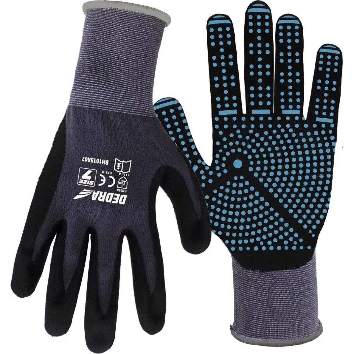 Nitrilo "Pro Comfort" dėmėtos apsauginės pirštinės, DEDRA BH1015R11, 11 dydis Nitrilo "Pro Comfort" dėmėtos apsauginės pirštinės, DEDRA BH1015R11, 11 dydis