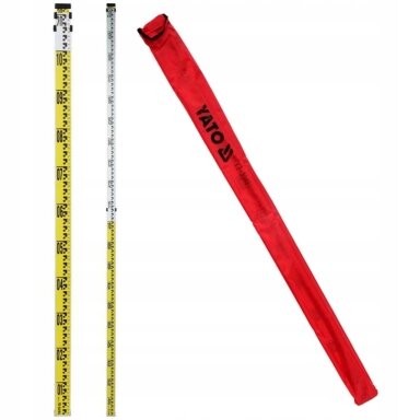 Niveliavimo lenta – liniuotė 3m, Aliuminė, Teleskopinė YATO YT-30491 Niveliavimo lenta – liniuotė 3m, Aliuminė, Teleskopinė YATO YT-30491