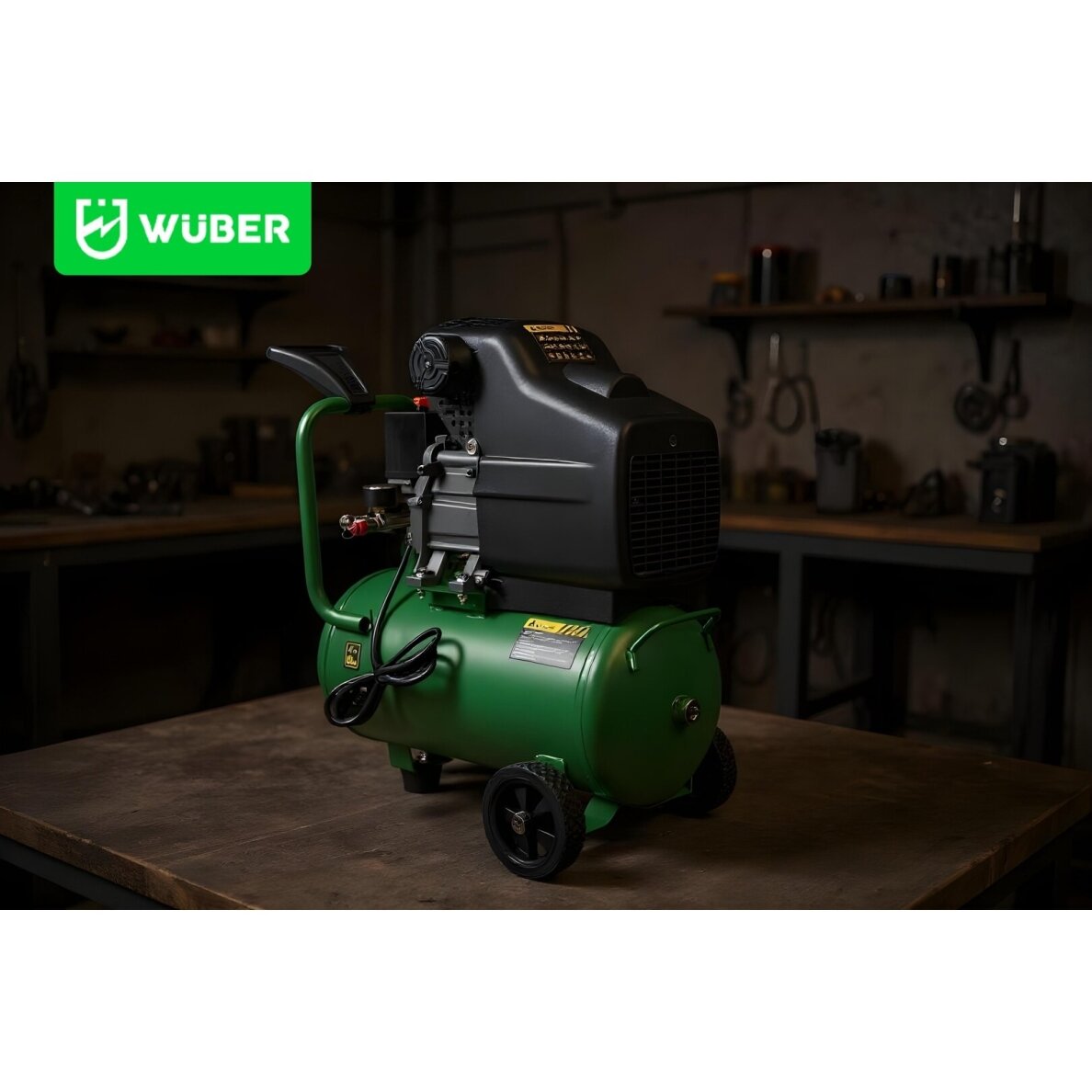 Oro kompresorius 24L, 8 BAR – 90 l/min, 1100W Wuber W54001 9