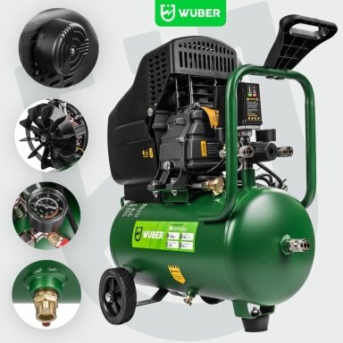 Oro kompresorius 24L, 8 BAR – 90 l/min, 1100W Wuber W54001 Oro kompresorius 24L, 8 BAR – 90 l/min, 1100W Wuber W54001