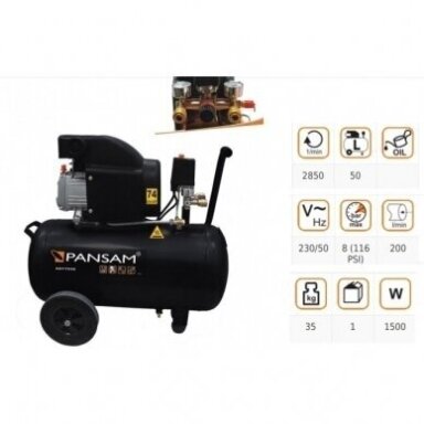 Oro kompresorius 50L PANSAM A077030 Oro kompresorius 50L PANSAM A077030