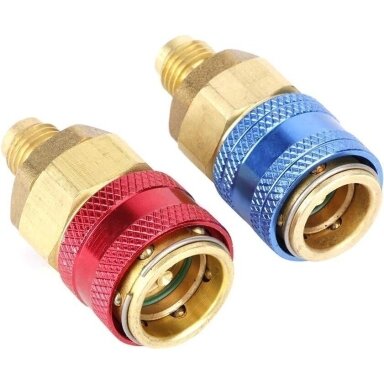 Oro kondicionierių R134A jungtys (varinės) 1/4" su išoriniu sriegiu 2vnt. Oro kondicionierių R134A jungtys (varinės) 1/4" su išoriniu sriegiu 2vnt.