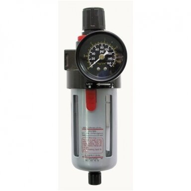 Oro srauto reguliatorius 1/2" su drėgmės filtru Oro srauto reguliatorius 1/2" su drėgmės filtru
