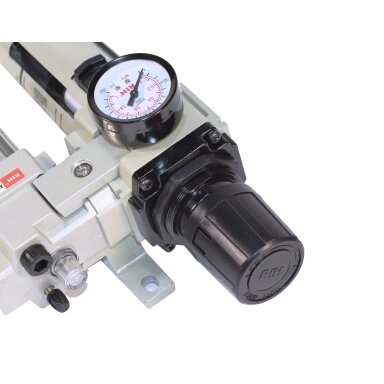 Oro srauto reguliatorius su drėgmės filtru ir tepaline 1/2" Oro srauto reguliatorius su drėgmės filtru ir tepaline 1/2"