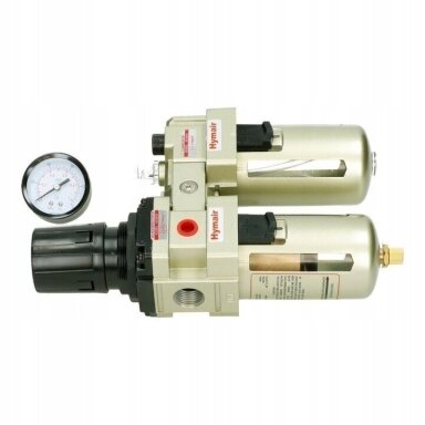 Oro srauto reguliatorius su drėgmės filtru ir tepaline 1/2 Oro srauto reguliatorius su drėgmės filtru ir tepaline 1/2