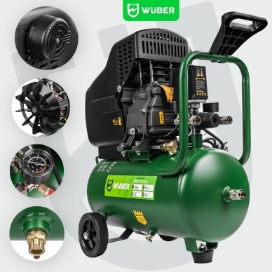Oro kompresorius 24L, 8 BAR – 90 l/min, 1100W Wuber W54001 Oro kompresorius 24L, 8 BAR – 90 l/min, 1100W Wuber W54001