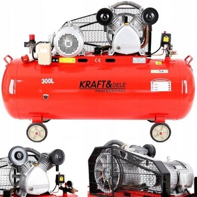 Oro kompresorius trifazis 300L, 5.5kW 8Bar Kraftdele KD1410 4 Oro kompresorius trifazis 300L, 5.5kW 8Bar Kraftdele KD1410 4