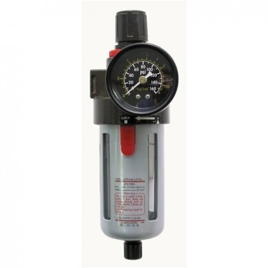 Oro srauto reguliatorius 1/2" su drėgmės filtru Oro srauto reguliatorius 1/2" su drėgmės filtru