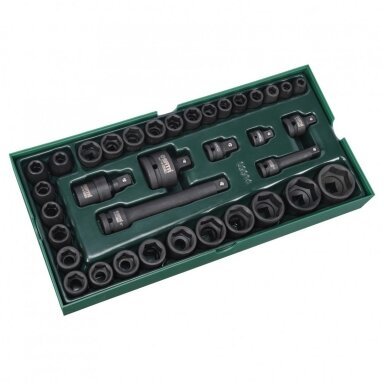 Padėklas Smūginių galvučių rinkinys 3/8“ + 1/2" 36vnt. SATA