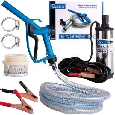 Panardinamas dyzelino siurblys su pistoletu ir žarna Ø51mm, 12V GEKO G00975 Panardinamas dyzelino siurblys su pistoletu ir žarna Ø51mm, 12V GEKO G00975