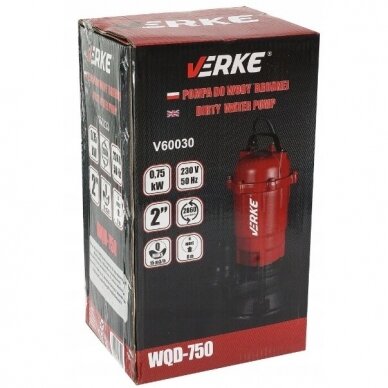 Panardinamas vandens siurblys 750W 2" Verke 8 Panardinamas vandens siurblys 750W 2" Verke 8