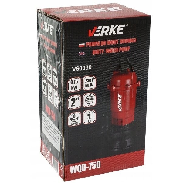 Panardinamas vandens siurblys 750W 2" Verke 8 Panardinamas vandens siurblys 750W 2" Verke 8