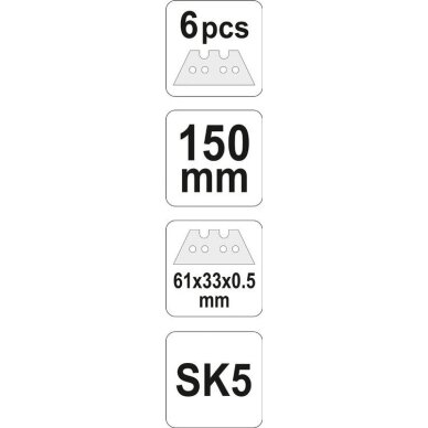 Peilis sudedamas + atsarginiai peiliukai | 61x33 mm (YT-7534) 2 Peilis sudedamas + atsarginiai peiliukai | 61x33 mm (YT-7534) 2
