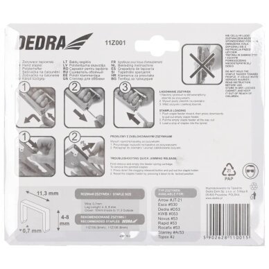 DEDRA 11Z001 rankinis kabiamušis / baldinis segiklis Nr. 53 Segtukai 4–8 mm (Metalinis) 3 DEDRA 11Z001 rankinis kabiamušis / baldinis segiklis Nr. 53 Segtukai 4–8 mm (Metalinis) 3