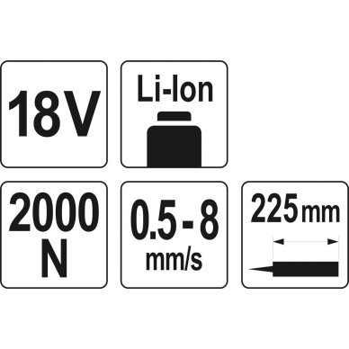 Pistoletas silikonui akumuliatorinis | 18V | be baterijos YATO 5