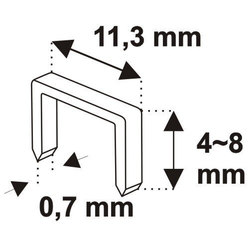 DEDRA 11Z001 rankinis kabiamušis / baldinis segiklis Nr. 53 Segtukai 4–8 mm (Metalinis) 2 DEDRA 11Z001 rankinis kabiamušis / baldinis segiklis Nr. 53 Segtukai 4–8 mm (Metalinis) 2