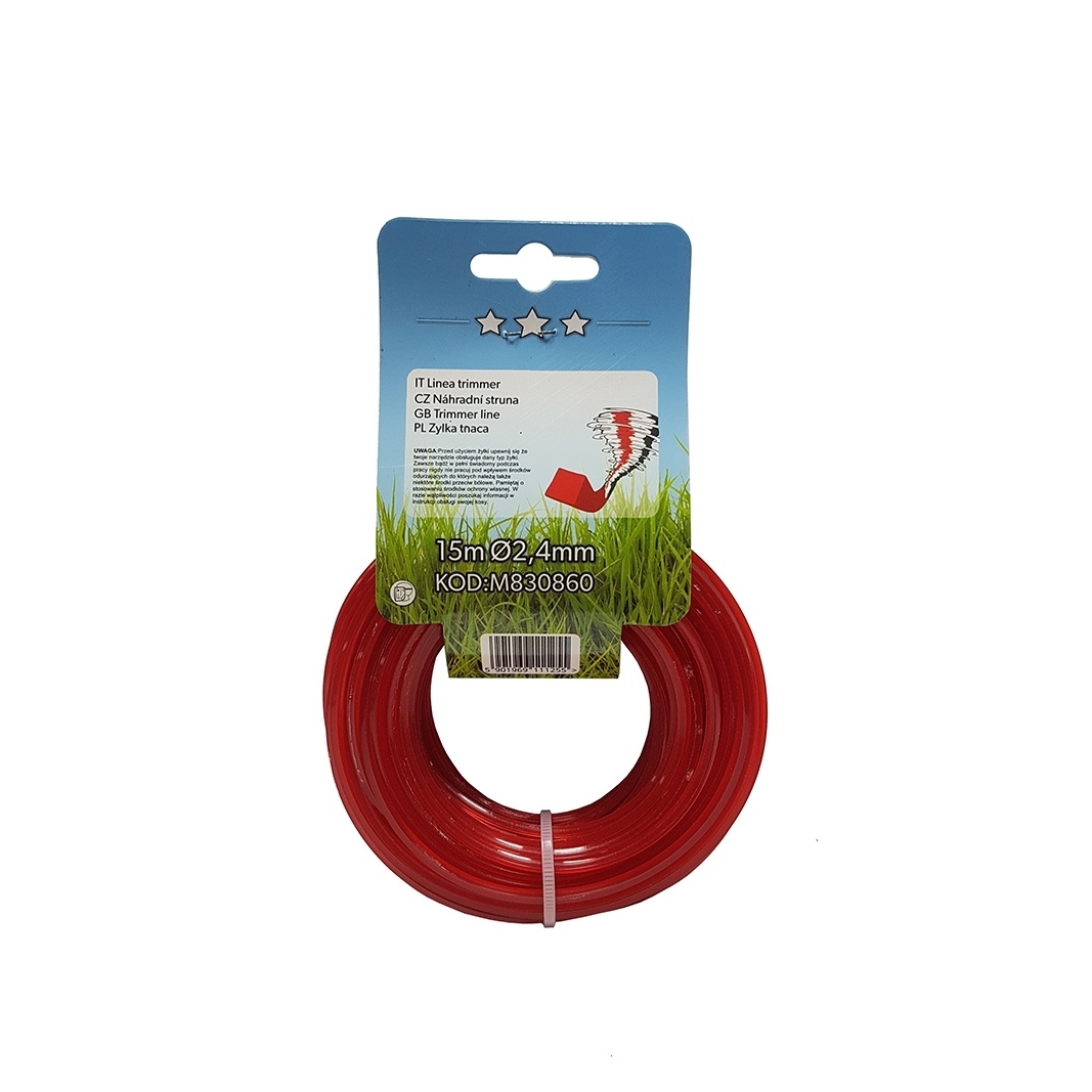 Pjovimo valas trimeriams 2,4mm x 15m (Kvadratinis) 1 Pjovimo valas trimeriams 2,4mm x 15m (Kvadratinis) 1