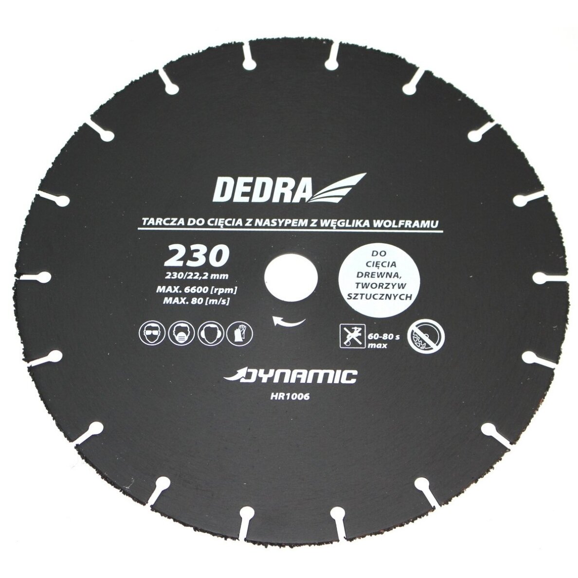 Pjovimo diskas medienai ir plastikui 230mm DEDRA HR1006 Pjovimo diskas medienai ir plastikui 230mm DEDRA HR1006