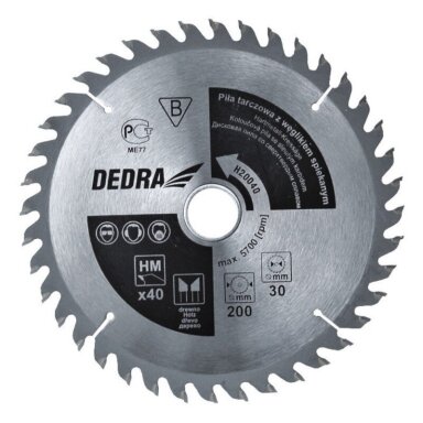 Pjovimo diskas medienai 160x36x20 H16036 DEDRA