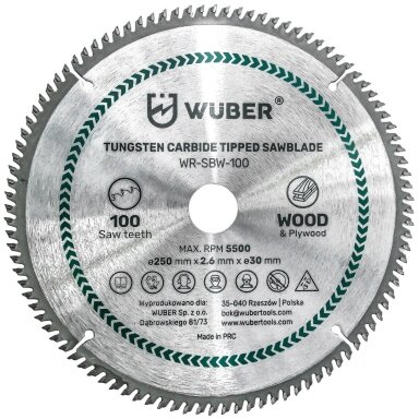 Pjovimo diskas medienai 250mm x 30mm 80 dantų