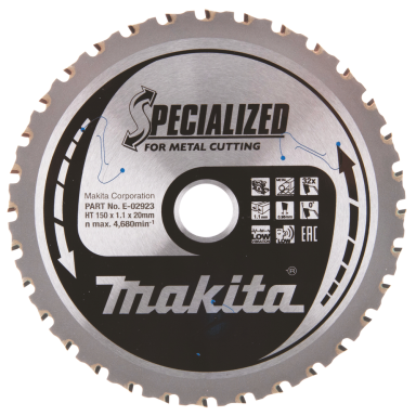Pjovimo diskas metalui SPECIALIZED 150x1.1x20mm 0° T32 Makita E-02923 Pjovimo diskas metalui SPECIALIZED 150x1.1x20mm 0° T32 Makita E-02923