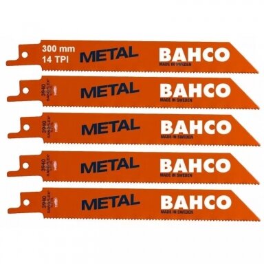 Pjūkleliai metalui tiesiniam pjūklui 300mm 5vnt. Bahco Pjūkleliai metalui tiesiniam pjūklui 300mm 5vnt. Bahco