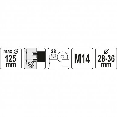 Dulkių nusiurbimo apasga kampiniam šlifuokliui M14 125mm YATO YT-82988 3 Dulkių nusiurbimo apasga kampiniam šlifuokliui M14 125mm YATO YT-82988 3