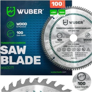 Pjovimo diskas medienai 250mm x 30mm 80 dantų Pjovimo diskas medienai 250mm x 30mm 80 dantų